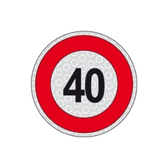 SELF - ADHESIVE SPEED LIMIT DISC 40 KM/H