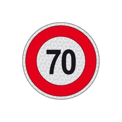 SELF - ADHESIVE SPEED LIMIT DISC 70 KM/H