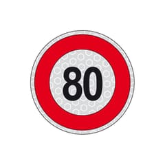 SELF - ADHESIVE SPEED LIMIT DISC 80 KM/H