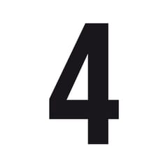 ADHESIVE ALPHANUMERIC CHARACTER `4`