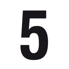ADHESIVE ALPHANUMERIC CHARACTER `5`