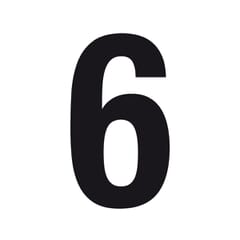 ADHESIVE ALPHANUMERIC CHARACTER `6`