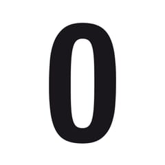 ADHESIVE ALPHANUMERIC CHARACTER `0`