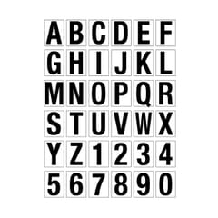 COMPLETE PANEL OF ADHESIVE ALPHANUMERIC CHARACTERS