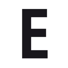 ADHESIVE ALPHANUMERIC CHARACTER `E`
