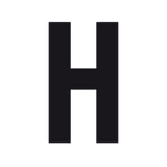 ADHESIVE ALPHANUMERIC CHARACTER `H`