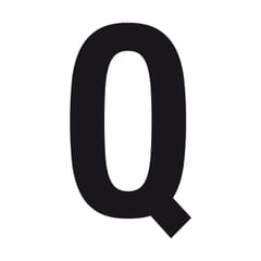 ADHESIVE ALPHANUMERIC CHARACTER `Q`
