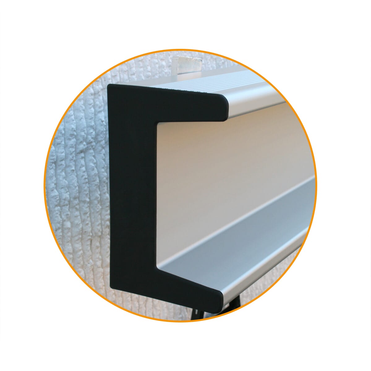 Paraurti inox fiore 230 cm con tamponi laterali in PVC