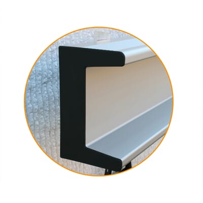 Paraurti inox fiore 230 cm con tamponi laterali in PVC Paraurti inox fiore 230 cm con tamponi laterali in PVC