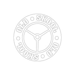 WHITE OLD SKOOL LOGO CARVING STICKER